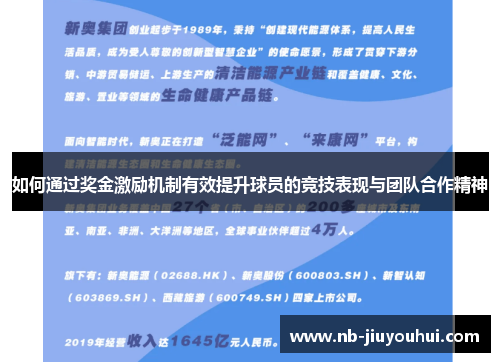 如何通过奖金激励机制有效提升球员的竞技表现与团队合作精神
